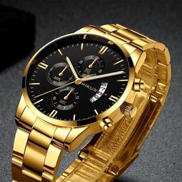 Relojes de pulsera Moda de lujo Correa de acero inoxidable Reloj de regalo de cuarzo para hombres Digital para hombres Relojes de hombre impermeables 2021 Moderno 2691