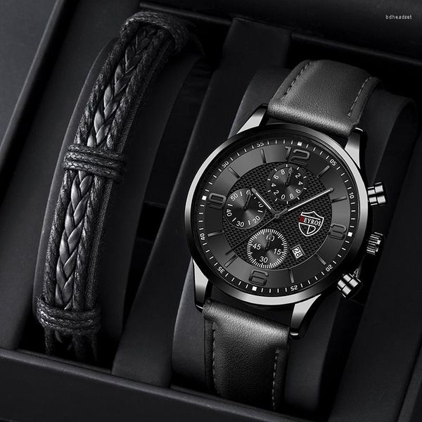 Montres-bracelets De Luxe De Mode Montres-Bracelets Pour Hommes D'affaires Casual Quartz Montre-Bracelet Calendrier Date Mâle Sport Bracelet En Cuir Lumineux