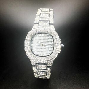 Polshorloges luxe volle diamanten horloge vrouwen hiphop dames horloges uit ijs de vrouw wirstwatch waterdichte vrouwelijke klok druppel reloj 2021 237J