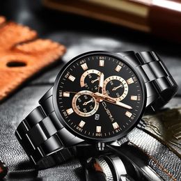 Polshorloges luxe high-end horloge voor mannen mode roestvrij staal analoge date quartz pols top merk casual zakelijke horloges relogio