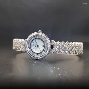 Polshorloges luxe ijs uit diamanten horloge voor dames hiphop dames kijkt mode dames polswatch zilvergouden staal