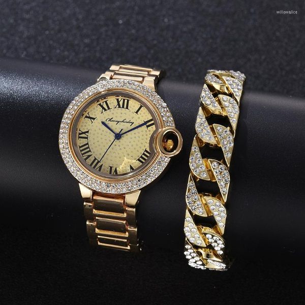 Montres-bracelets De Luxe Iced Out Montre Top Marque Pour Hommes Femmes Fanshion Montres Horloge Poignet Cadeau Articles En Vrac En Gros RelojesMontres-Bracelets