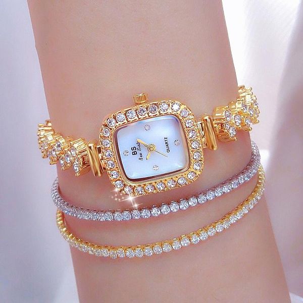 Montres-bracelets de luxe dames montre diamant britannique mouvement japonais cadran carré étanche mode femmes montres Relogio Femininobracelets