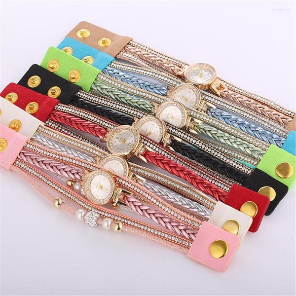 Relojes de pulsera de lujo para mujer, reloj de pulsera para mujer, hermosa pulsera de moda, reloj redondo de cuarzo para mujer