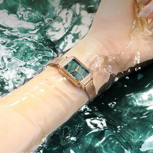 Montres-bracelets de luxe cadran Malachite montre pour femmes dame Quartz carré montres numériques bracelet en cuir horloge-bracelet étanche cadeau