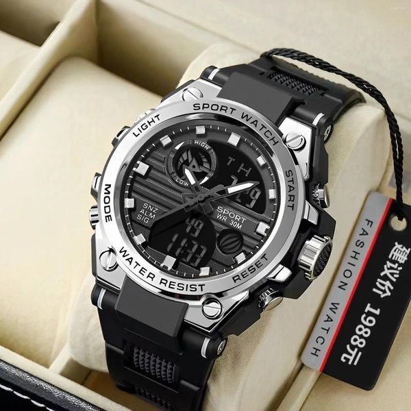 Montre-bracelets Luxury Men's Army Infantry Digital Watch Sports Sports Imperproof Luminous G Student Hand Clock Big Dial Quartz Gold Quartz