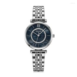 Horloges Luxe Parelmoer Dameshorloge Japan Mov't Lady Hours Fijne Mode Stalen Armband Klok Meisje Schattig Cadeau