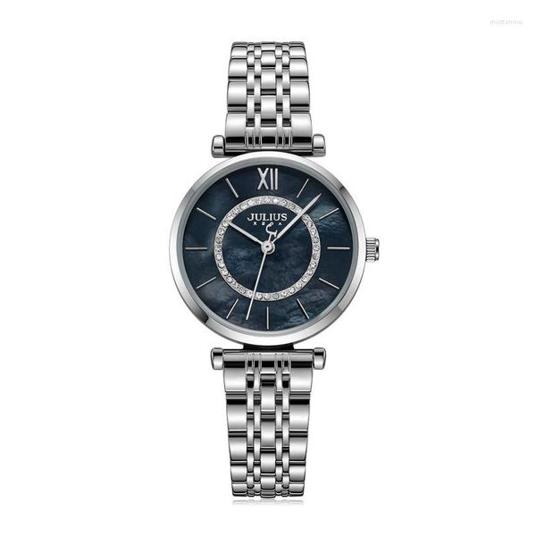 Montres-bracelets de luxe nacre montre pour femme japon Mov't dame heures Fine mode acier Bracelet horloge fille mignon cadeau