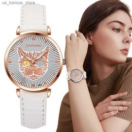 Montre-bracelets Qualités de luxe Fashion Fashion Quartz ES 2021 Nouveau léopard pour dames en cuir CONCRIPAGNE CONCUNISTRE CORCHE FEMME CAMPORTS 240409