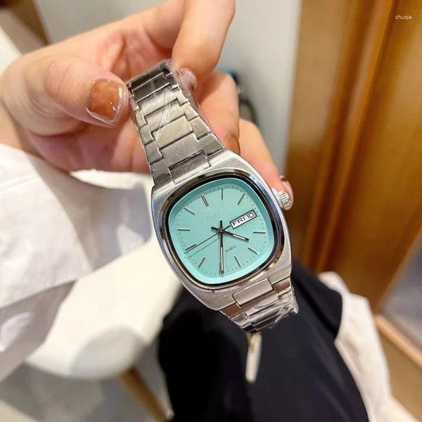 Relojes de pulsera Reloj de TV retro de lujo para mujer Acero completo 36 mm Pulsera Sea Master Lady Reloj de pulsera Relogios Feminino
