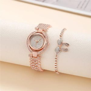 Relojes de pulsera Rhinestone de lujo Full Star Ladies Watch 2024 Temperamento Pulsera Moda Tide Cuarzo