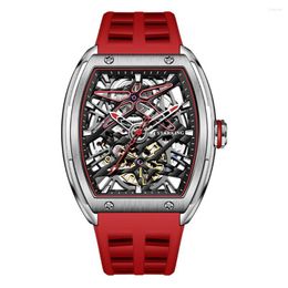 Relojes de pulsera Reloj de esqueleto de lujo Automático Hombres Mecánico 40mm Top Brand Tonneau Luminoso 50M Relojes impermeables Starking 2023