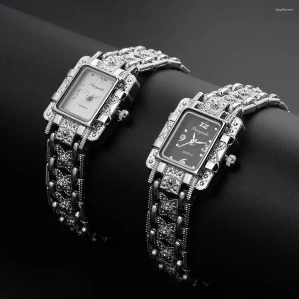 Montres-bracelets Luxury Sliver Woards Woards Top Brand Brand Metal Metal Bracelet Bracelet Ladies Quartz Regardez Simple Elegant for Women Reloj