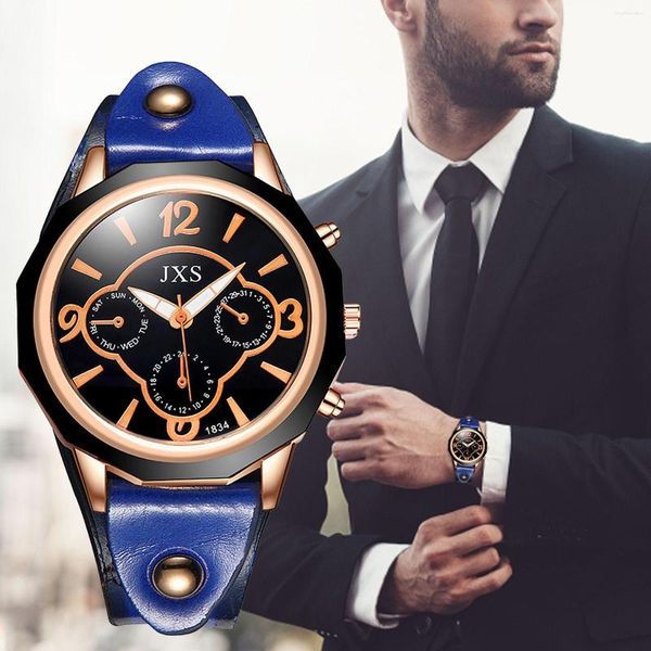 Relojes de pulsera Temperamento de lujo Reloj para hombres Marca Muñeca Cinturón de cuero Tecnología Moda Cuarzo 2023 Relogio No impermeable