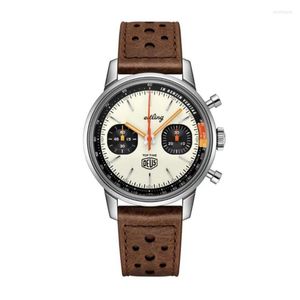 Montres-bracelets de luxe Top Time Montre Marque Hommes Professionnel Aviation Chronographe Montre-Bracelet Panda Eye Busine 241