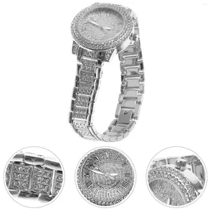 Horloges Luxe unisex volledig diamanten horloge Mode metalen band armband Zakelijk