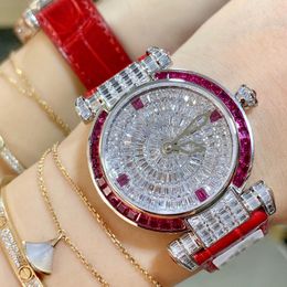 Horloges Luxe wijzerplaat Handingelegd met kristallen en diamanten 9015 Mechanisch automatisch opwindbaar uurwerk Kast 316L Stainle259d