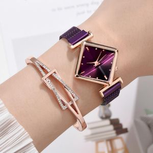 Polshorloges luxe horloge voor dames modejurk armband kwarts klokmagneet dames sport pols klokwristwatches