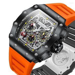 Horloges Luxe Horloge Mannen ONOLA Mode Uniek Ontwerp Multifunctionele Automatische Mechanische Horloges Heren Tape Waterdicht Polshorloge