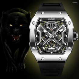 Relojes de pulsera Relojes de lujo para hombres Top Brand Mecánico SHGOS Tonneau Reloj deportivo Luminoso Reloj impermeable Estilo de moda 2023
