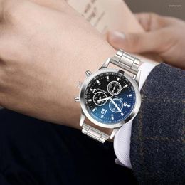 Montres-bracelets montres de luxe montre à Quartz cadran en acier inoxydable bracelet décontracté haute qualité classique hommes Erkek Kol Satleri