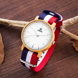 Polshorloges luxe horloges houten polshorloges uwood Japan Miyota kwartsbeweging nylon riem horloges met doos