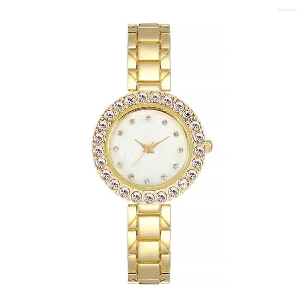 Montres-bracelets de luxe montre pour femme strass ensemble acier pour femme bracelet en métal Quartz dames Bracelet horloge