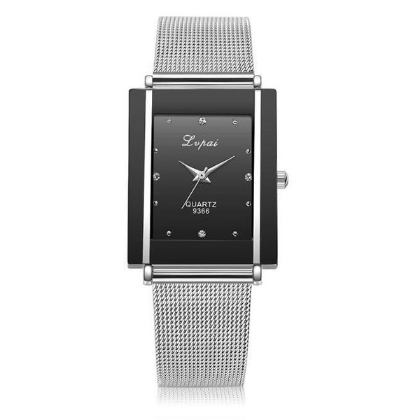Montre-bracelets de luxe Bracelet Rectangle Rectangle Silver Wrist Watch Quartz Fashion Ladies saat