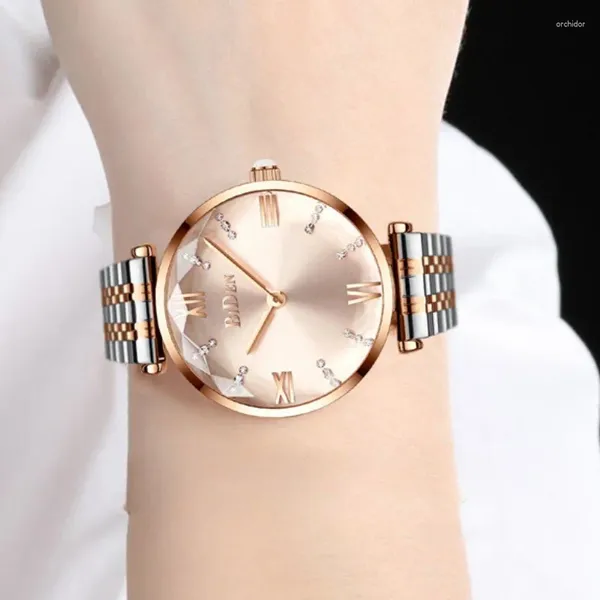 Montre-bracelets Luxury Femmes Quartz Montres Bracelet Match Magnétique Rose Diad Business Terproofing Clock Steel Strip Relogio Feminino