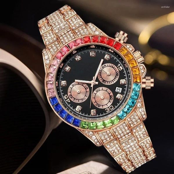 Muñecos de pulsera Reloj de mujeres de lujo Diamante con incrustaciones European Women Repan
