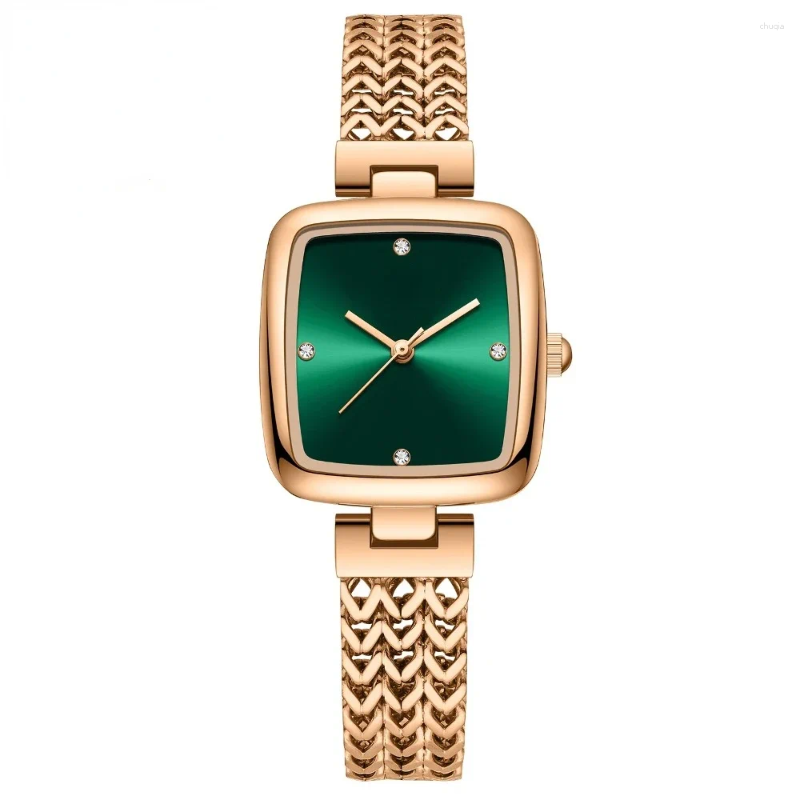 Armbandsur lyxiga kvinnors klockstålband enkelhet och elegans stil lättvattentvattentät elegant mode