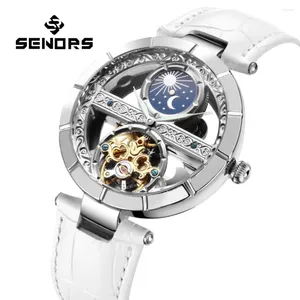 Polshorloges luxe dames waterdicht skelet tourbillon mechanische horloges nachtglows schoonheid elegant horloge voor vrouwen