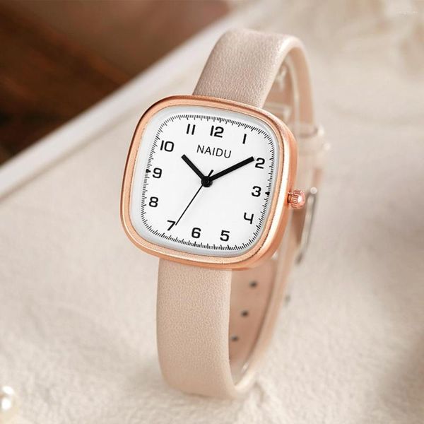 Relojes de pulsera de lujo para mujer, reloj elegante de cuero con esfera cuadrada, relojes de pulsera analógicos de cuarzo para mujer, reloj de pulsera rectangular para mujer