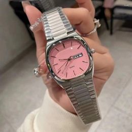 Relógios de pulso de luxo mulheres assistir aço completo 36mm mar mestre retro tv para relogios feminino mulher relógio de pulso pulseira