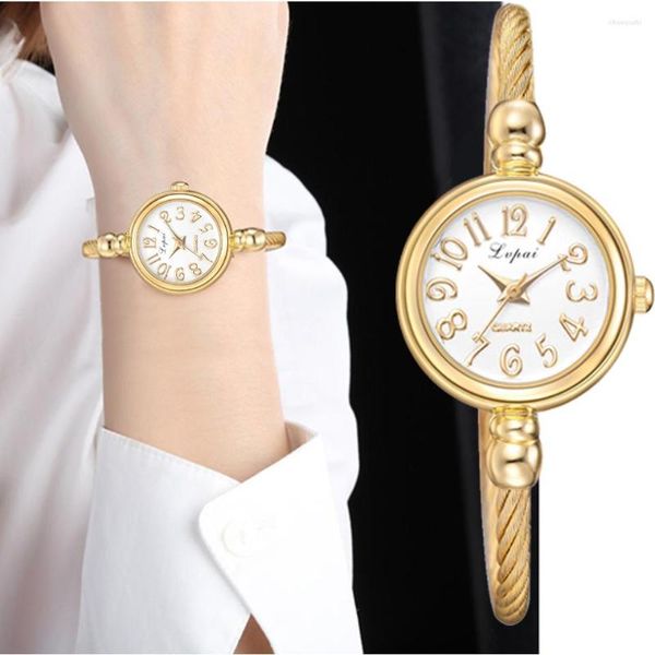 Montres-bracelets Lvpai femmes petit Bracelet en or Bracelet montres de luxe en acier inoxydable dames Quartz montre-Bracelet marque tenue décontractée Colck