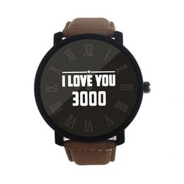 Polshorloges man en vrouw Watch I love you 3000 quartz eenvoudige lederen riem horloges heren 2023 heren polshorloge klok erkek kol saati