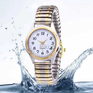 Montres-bracelets Homme Femmes Couple Montres-bracelets En Acier Inoxydable Bande Alliage Amoureux Affaires Quartz Mouvement Montre-Bracelet Bracelet Élastique Bande Montre 24329