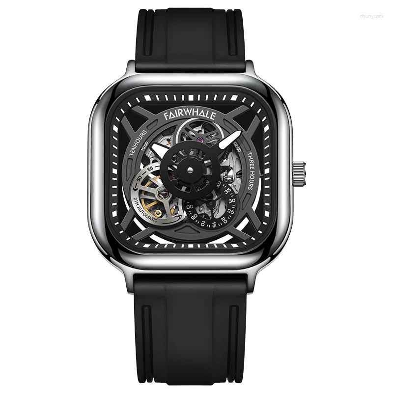 Zegarek Mark Marka Fairwhale Wysokiej jakości moda na nadgarstek luksusowy mężczyźni 3atm Wodoodporny zegarek mechaniczny