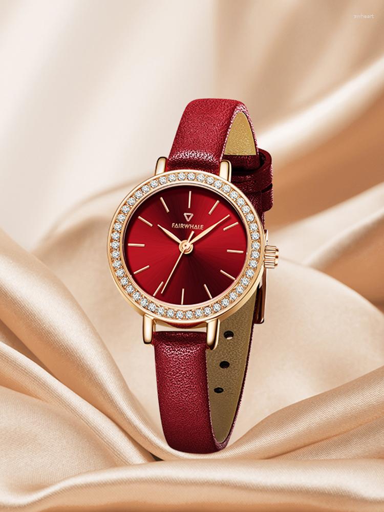 Horloges Mark Fairwhale lederen band waterdicht damespolshorloge luxe horloge mode quartz cadeau