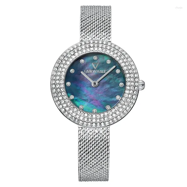 Wallwatches Mark Fairwhale Women Moissanite Fashion Luxury Quartz Watch Lady Watches Starry Sky Whing Womens Wallwatch