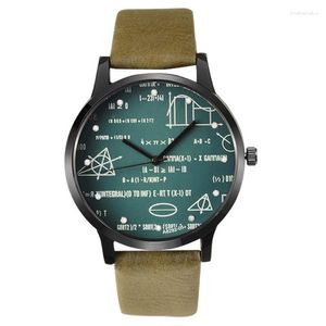 Muñecos de pulsera Elementos de geometría matemática Relojes de moda Parejas Wallwatch Women's Watch Tide Tide Classic Leather Breve Needle Longitud