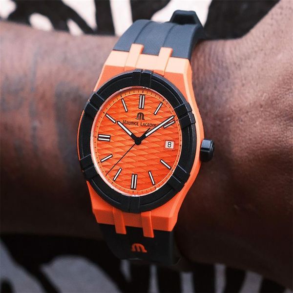 Montre-bracelets Maurice Lacroix Aikon Mens Watch Strap de caoutchouc Quartz étanche Smart pour hommes Sports Relogie Masculino Reloj Hombre 2236n