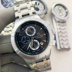 Montre-bracelets Maurice Lacroix Ben Tao Series Three Eye Chronograph Fashionable and Casual Top Luxury Leather Mens Logos Masculinos