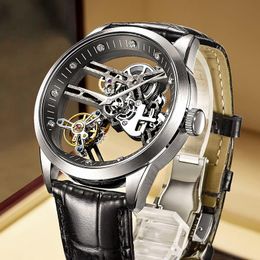 Orologi da polso Orologio meccanico a carica manuale per uomo Tourbillon con diamanti cavi Orologio da polso di lusso Relogio MasculinoOrologi da polso