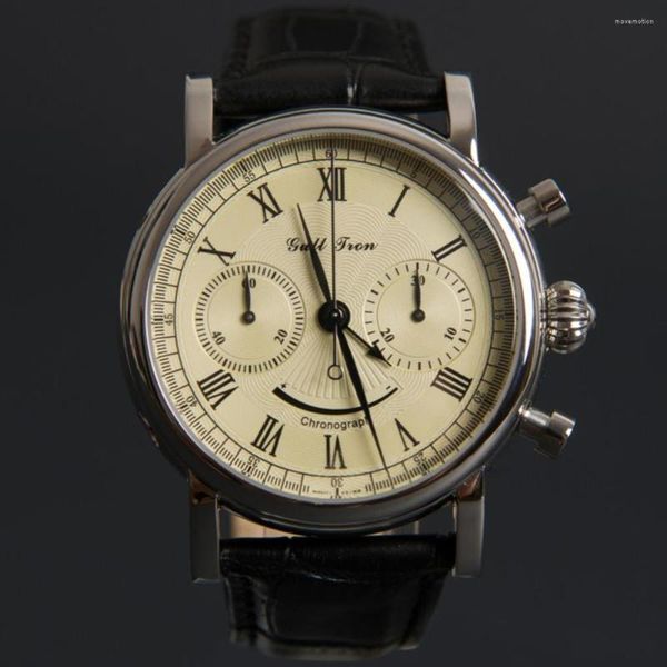 Montres-bracelets mécaniques hommes chronographe montre hommes mouette ST1905 mouvement à remontage manuel acier inoxydable saphir arrêt luxe