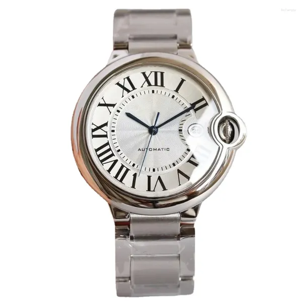 Relojes de pulsera Reloj mecánico para hombre automático Roma esfera blanca