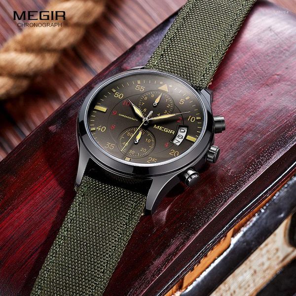 Montre-bracelets Megir 2023 Montres sportives Men Horaire militaire armée Horloge masculine Quartz Watch Relogie Masculino Horloges Mannen