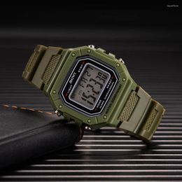 Horloges Digitale herenhorloges Led elektronisch polshorloge Militaire sport Heren Dames Unisex horloge Siliconen band Waterdicht Reloj