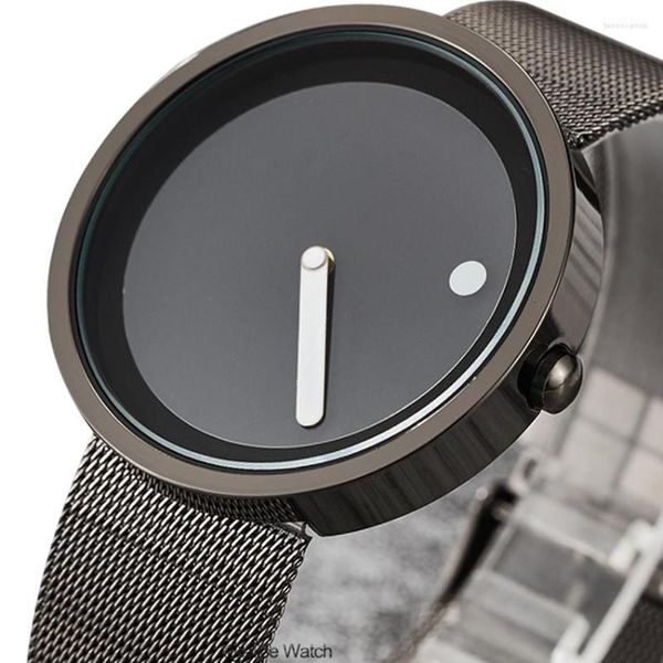 Relojes de pulsera para hombre, reloj de cuarzo, pulsera de malla de acero inoxidable, relojes delgados para hombre, diseño creativo, reloj deportivo Masculino