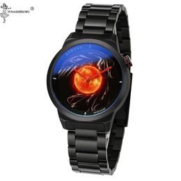 Montres-bracelets Men'Casual Black Watch Luxe Simple Cadeau d'anniversaire Quartz Ceinture en acier inoxydable Homme Étudiant Étanche Sports Business